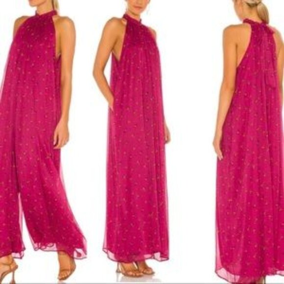 Free People The Edge of Love Pink Floral Jumpsuit Sleeveless & Lined - Picture 1 of 12